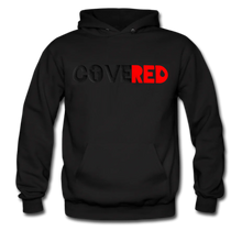 Load image into Gallery viewer, COVERED Black+Red Hoodie (Puff Raised)