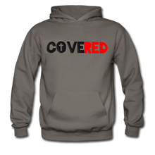 Load image into Gallery viewer, COVERED Black+Red Hoodie (Puff Raised)