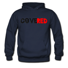 Load image into Gallery viewer, COVERED Black+Red Hoodie (Puff Raised)