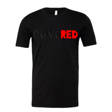 Load image into Gallery viewer, COVERED Black+Red Logo Tee (Puff Raised)