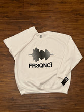 Load image into Gallery viewer, FR3QNCÏ Audio WAV (with text) Black Logo Sweatshirt (Puff Raised)