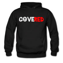 Load image into Gallery viewer, COVERED White+Red Hoodie (Puff Raised)