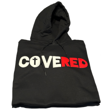 Load image into Gallery viewer, COVERED White+Red Hoodie (Puff Raised)