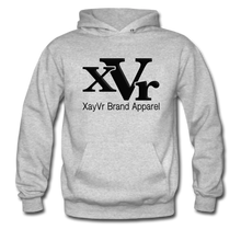 Load image into Gallery viewer, XayVr Brand Apparel Black Logo Hoodie (Puff Raised)