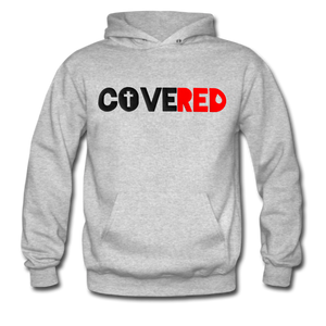 COVERED Black+Red Hoodie (Puff Raised)