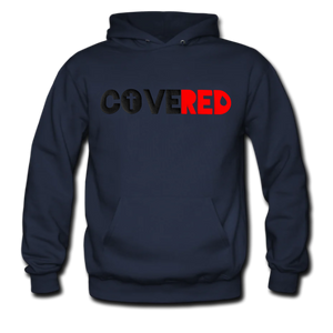 COVERED Black+Red Hoodie (Puff Raised)