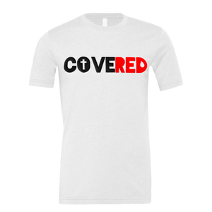 COVERED Black+Red Logo Tee (Puff Raised)