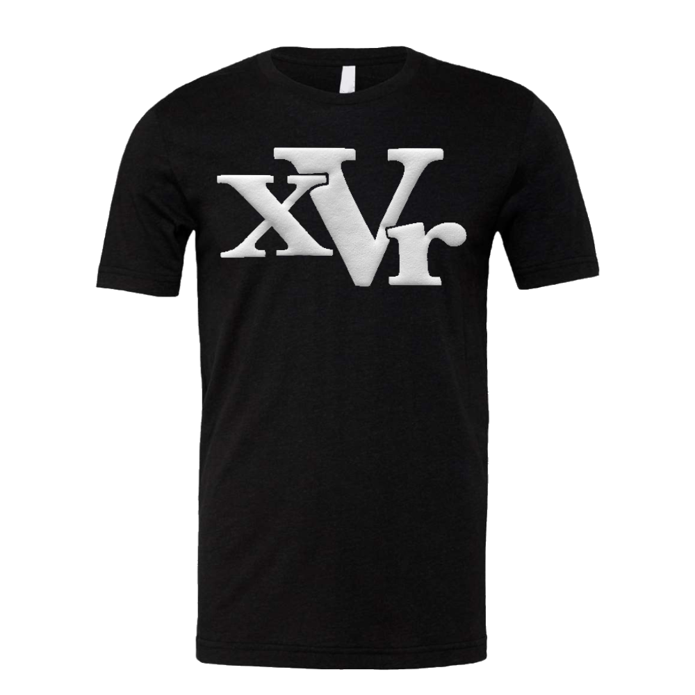 xVr White Logo Tee (Puff Raised)