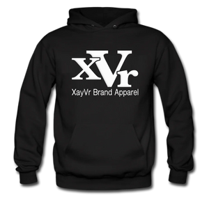 XayVr Brand Apparel White Logo Hoodie (Puff Raised)