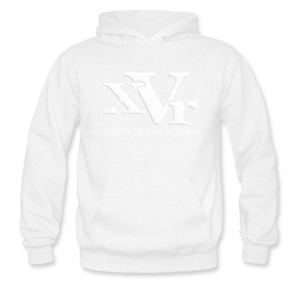 XayVr Brand Apparel White Logo Hoodie (Puff Raised)